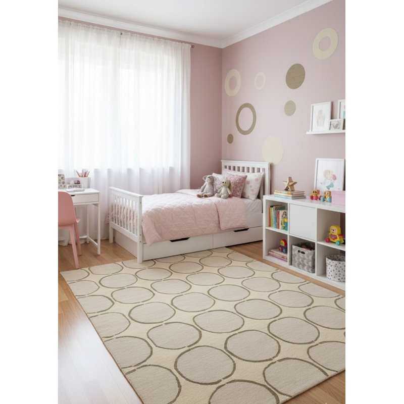 Tapis rond touffeté à la main 5 pi x 8 pi Shanea