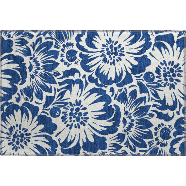Premium Machine Washable Cerrito AMF551 Navy Rug