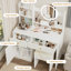 Meuble-lavabo blanc avec miroir et lumières