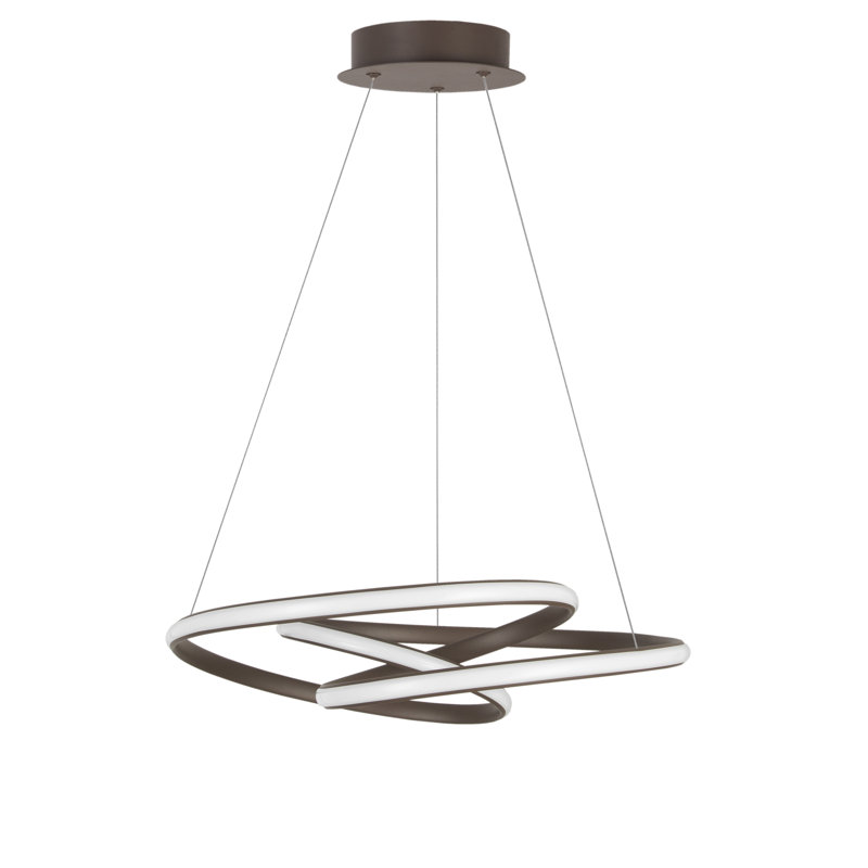 1 - Light LED Geometric Pendant, Coffee Brown
