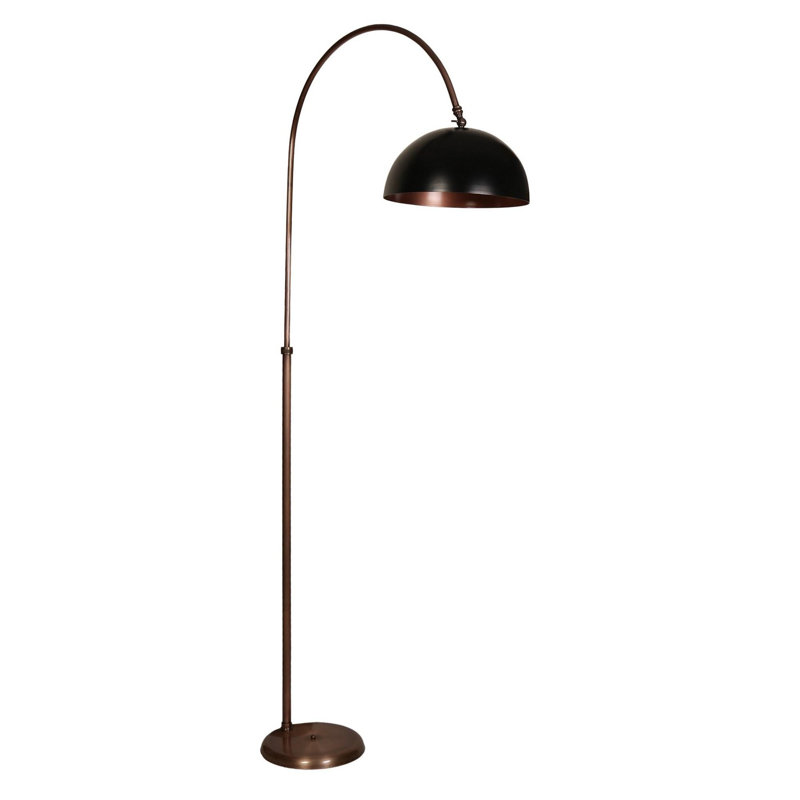 Lampe sur pied moderne Luro, structure en métal chromé et noir, hauteur 78,7 pouces | Diamètre du capuchon de 11,8 po, diamètre du pied 11,8 po | Prise E27, 60 W maximum, interrupteur marche / arrêt sur le câble | Éclairage élégant pour le décor