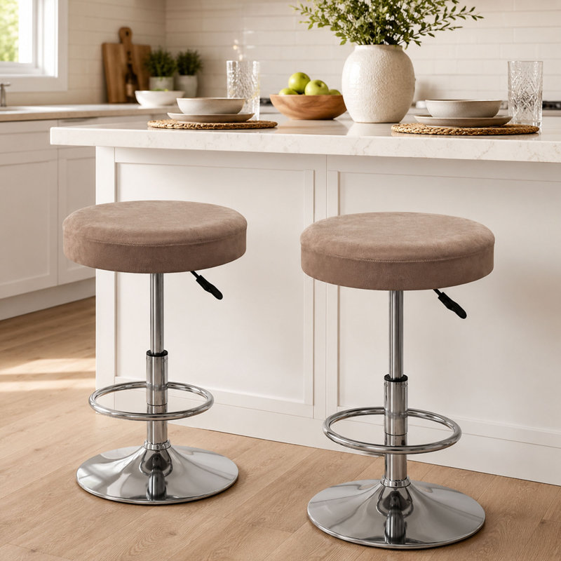 Ensemble de 2 housses de tabouret de bar rondes en velours
