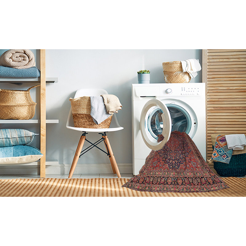 Tapis oriental multicolore tissé à la machine Oriental, Rectangle 8 pi x 12 pi