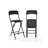 Tall Leather Padded Folding Bar Stool With Back, For Kitchen Bar - 2PC, Black, 19.3"D X 16.5"W X 38.2"H