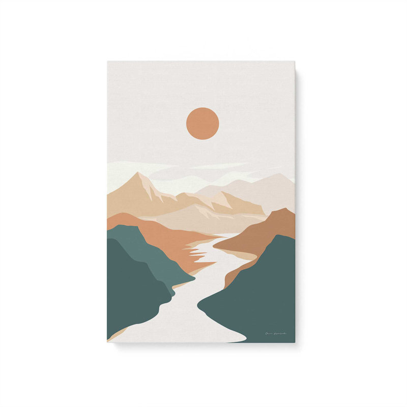 Impression de montagne minimaliste v1, H 18 po x l 12 po x P 1,25 po, Toile tendue