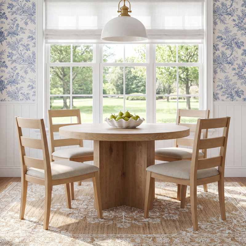 Mandora Laroche 54" Pedestal Dining Table Set