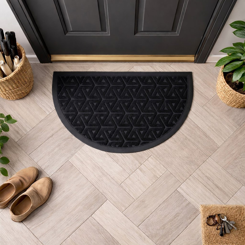 Tapis d'extérieur antidérapant 30 po x 18 po Wilson, Noir