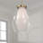 13" W x 18" H 1-Light Pendant in Aged Brass with Layered White and Clear Glass