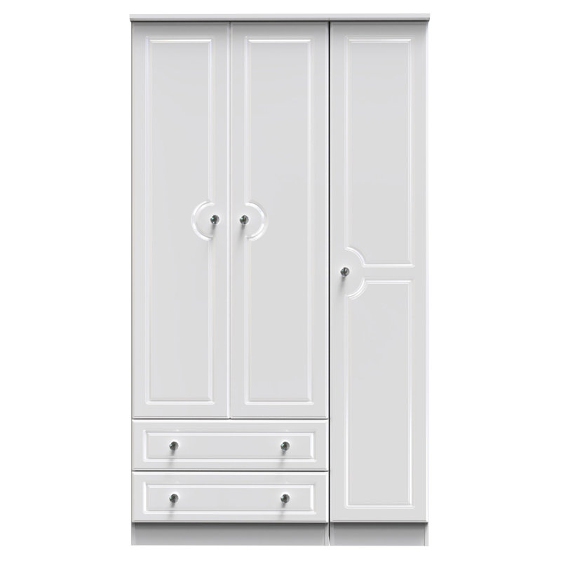 Conover Manufactured Wood Wardrobe, White Gloss/White