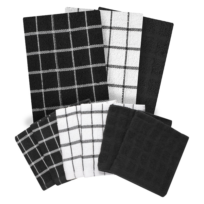 Ensemble de literie en coton, Noir