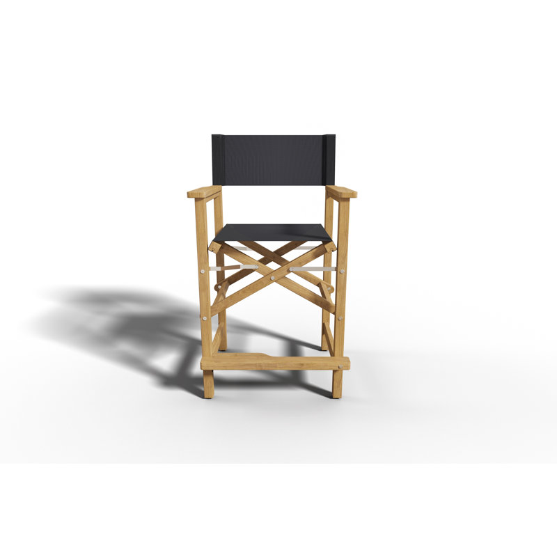 Chaise de salle à manger d'extérieur en bois Nawaal, Bois naturel / noir