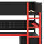 Lit mezzanine pratique - escalier de rangement, bureau intégré, tablettes et panneau perforé-174250580-174250581