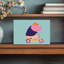 Happy Hippo Scooter Ride Playful Contemporary Animal Wall Art Print by Mathieu - Wrapped Canvas Print-436056657