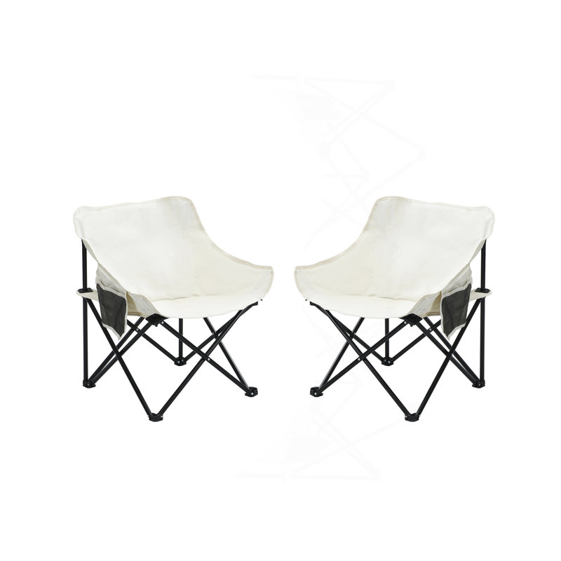 2PCS Outdoor Camping Chairs Folding/Portable, Carry Bag ,Beige, Beige