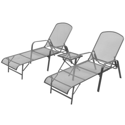 Chaise longue d'extérieur en métal - ensemble de 2