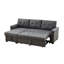 Canapé-lit modulaire réversible en lin gris foncé 84 po avec rangement Destiny-1226853374