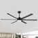Chalmas Large Matte Black Indoor/Covered Outdoor Ceiling Fan with Light and Remote, 6 Aluminum Blades, 6-Speed Quiet DC Motor, LED Tri-Colour Temperature, Memory Function, Timer, 6''/12'' Downrods