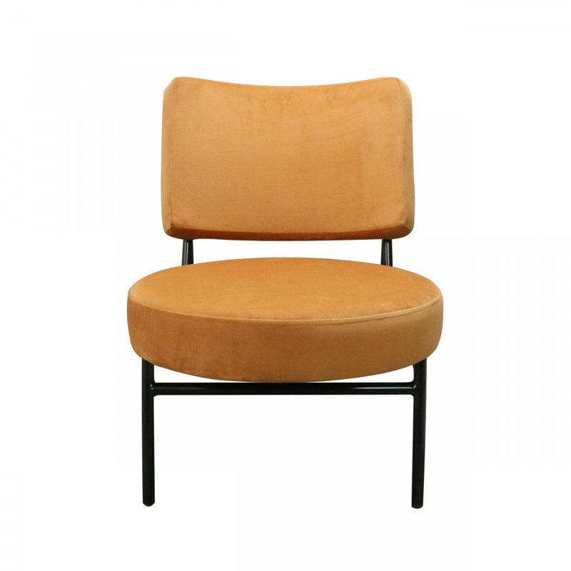 Fauteuil demi-tonneau en velours 28,3 po