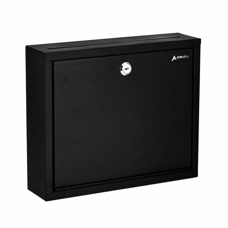Large Mailbox Steel Multi-Purpose Secure Drop Box, Black