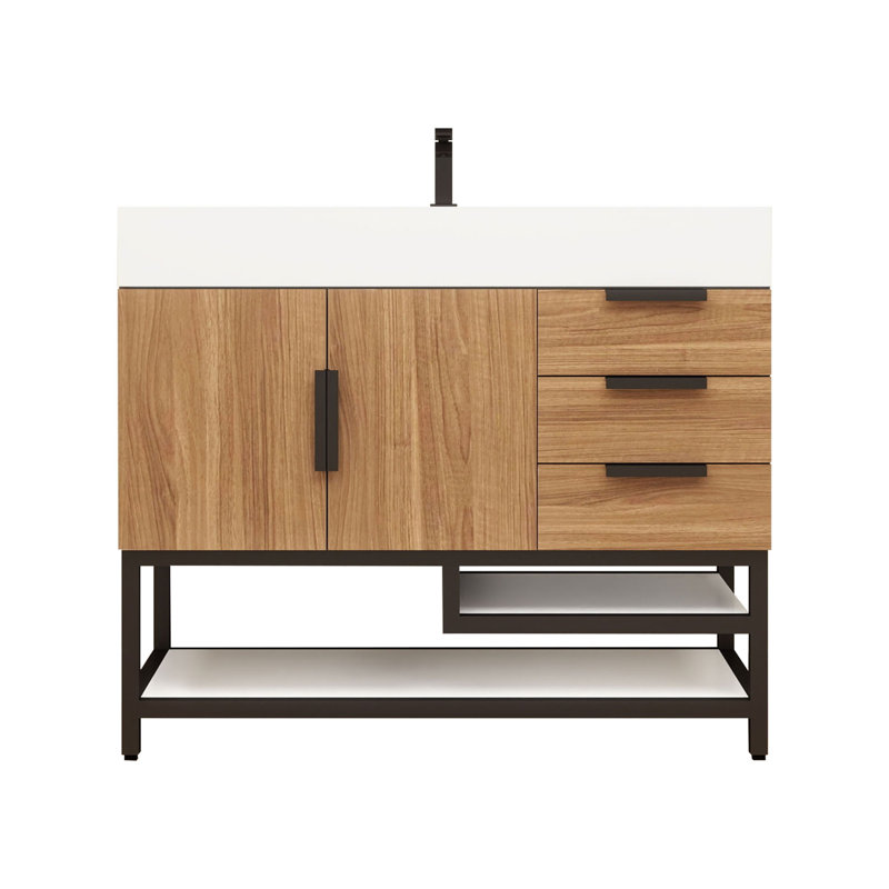 Ensemble de meuble-lavabo simple l 42 po, Bois