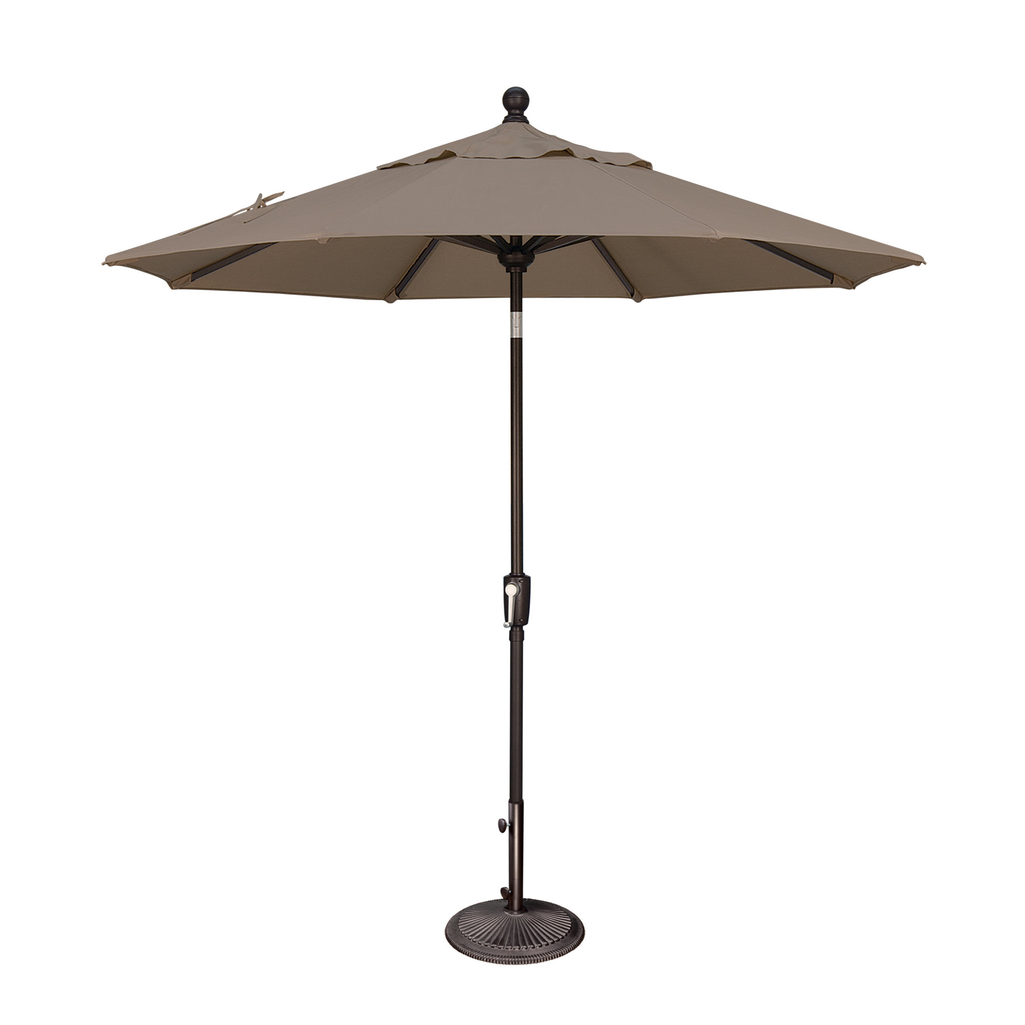 Launceston Market Umbrella, Taupe Solefin, Black, 96" H x 90" W x 90" D