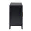 Armoire noire avec motif ondulé, poignées en métal, pour le couloir, le salon, motif en U massif en bois massif,-232153581