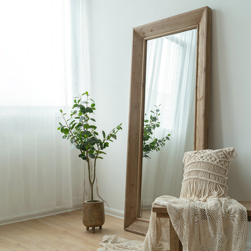 Miroirs pleine longueur rectangulaires en bois massif et manufacturé