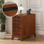Table de chevet en noyer avec 3 tiroirs et tablettes réglables - Assemblage facile-565787668