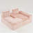 Pink Turtle Velvet Versatile Sofa: Convertible Twin-seat & Right Chaise-831614252