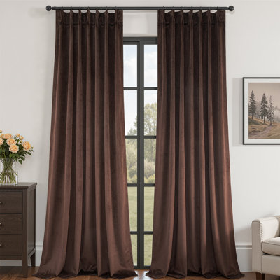 Velvet Blackout Curtains Light Blocking Thermal Insulated Pinch Pleated Drapes,Room Darkening Soundproof Curtains 2 Panels With Hooks