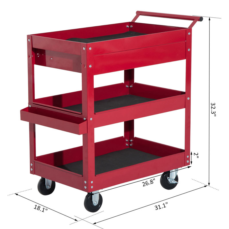 18.1'' W 1 -Drawer Steel Bottom Rollaway Chest with Wheels