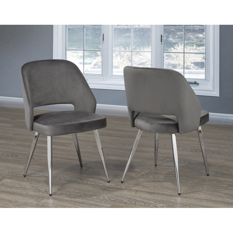Tufted Upholstered Side Chair, Grey