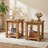 19.7'' Solid Wood Square End Table with Storage Shelves