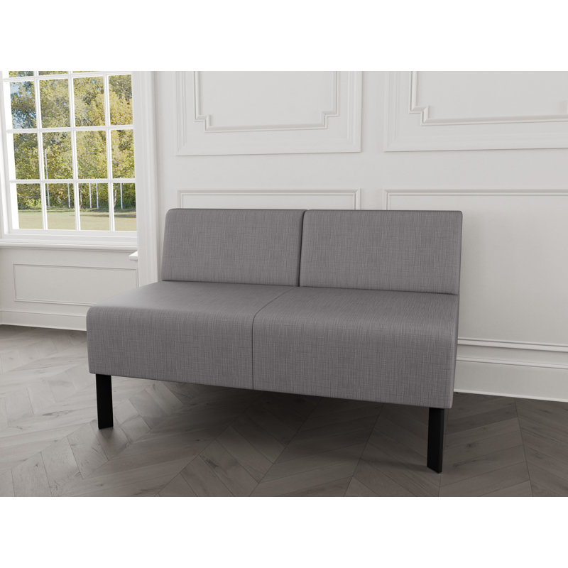 Causeuse sans accoudoirs Luxe Lounge, Plot Line acier, Acier noir