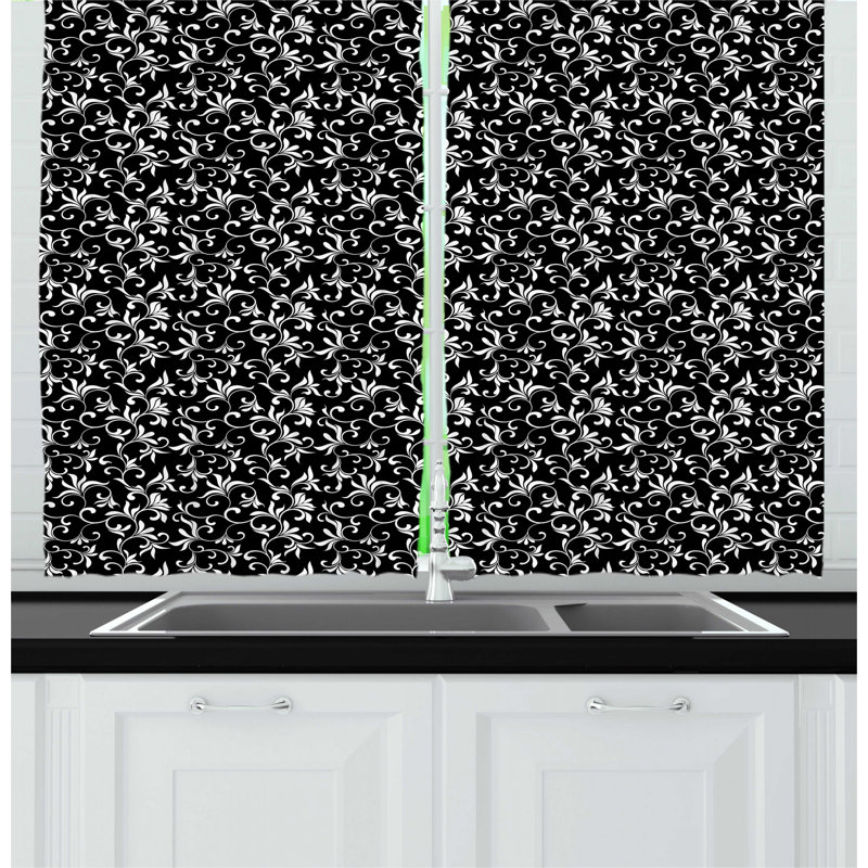 Floral Tailored Kitchen Curtain