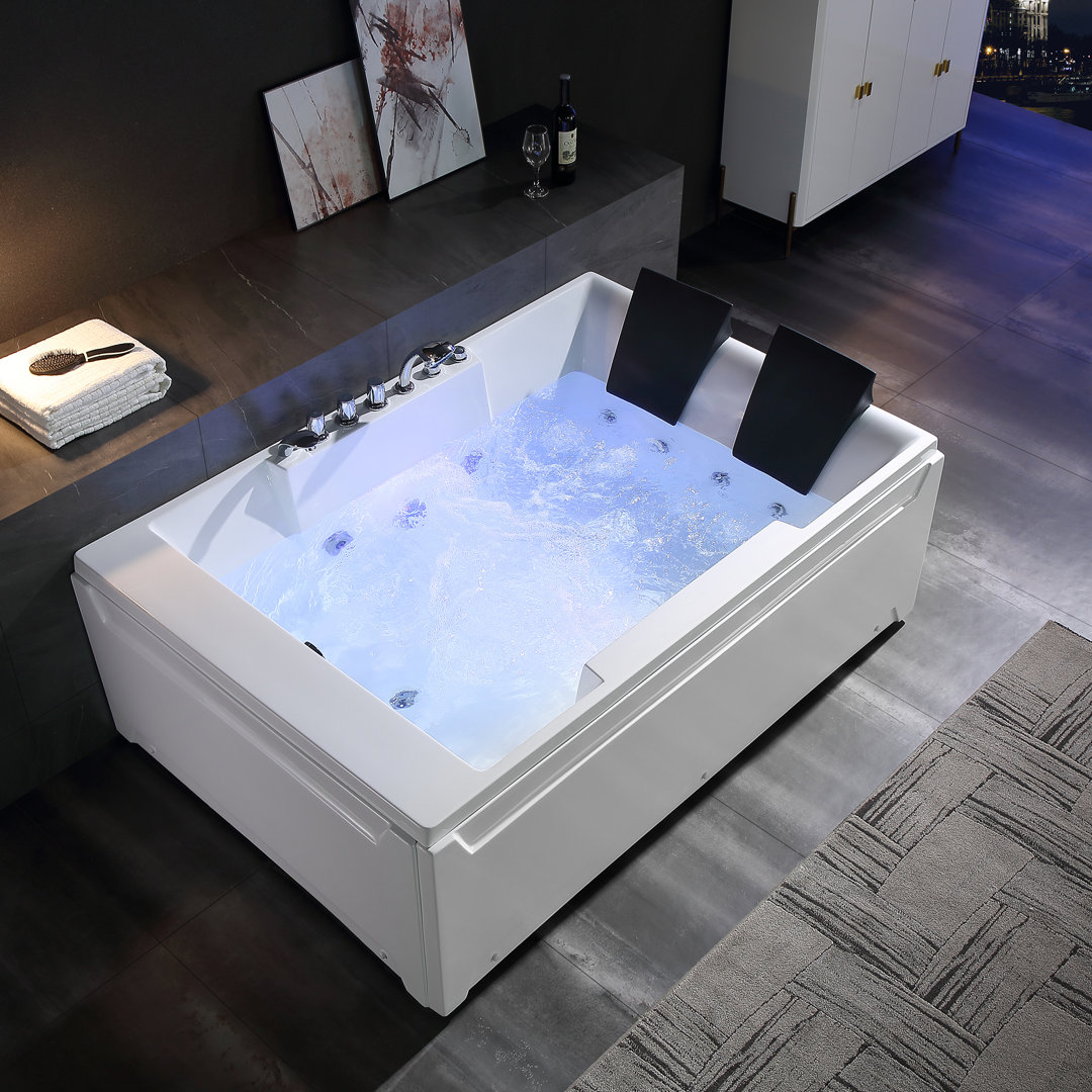 Modern 72'' x 48'' Alcove / Tile In Whirlpool Plastic / Acrylic Bathtub with Faucet Empava