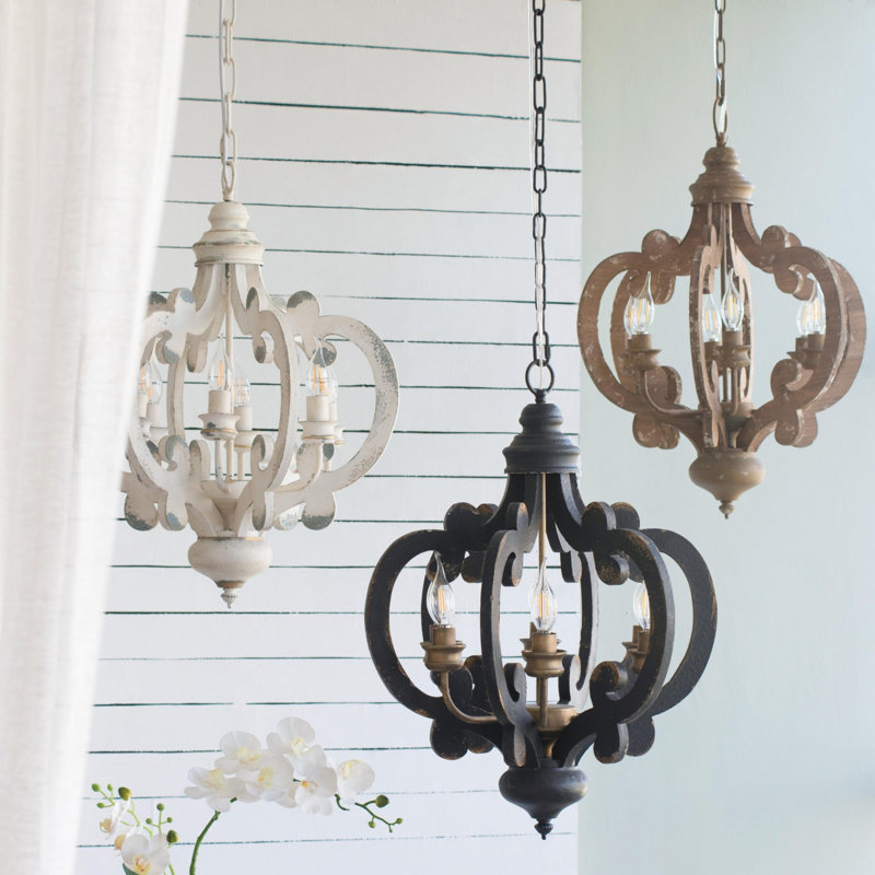 Luminaire suspendu avec chaîne réglable, Beige brun