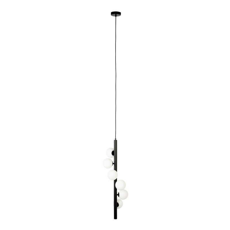 Luminaire suspendu unique à 6 lumières Monica, Blanc