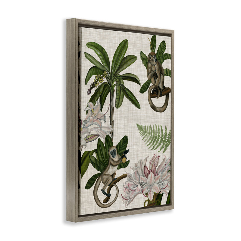 Toile flottante encadrée par Tropical Studio, Cadre flottant orme Montalcino, H 25 po x l 17 po