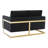 Bellago 55" Pre-Assembled Upholstered Velvet Loveseat with Modern Gold Frame-1896465235