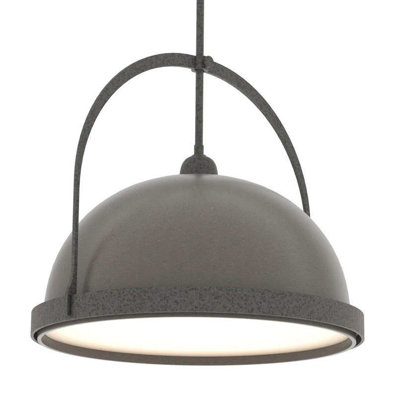 Atlas 1 - Light Single Dome Pendant, Natural Iron, 22.3" - 67.3", Dark Smoke