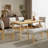 Wooden Dining Chairs Set Of 4, Modern Fabric Upholstered Kitchen Side Chairs, Farmhouse Dining Room Chair With Solid Wood Legs And Padded Seat, Beige + Natural Wood Wash-120213985