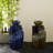 26.75"H 3-Tiered Reactive Glaze Fluted Textured Ceramic Outdoor Floor Fountain With Pump And LED Light (KD)-1069422239