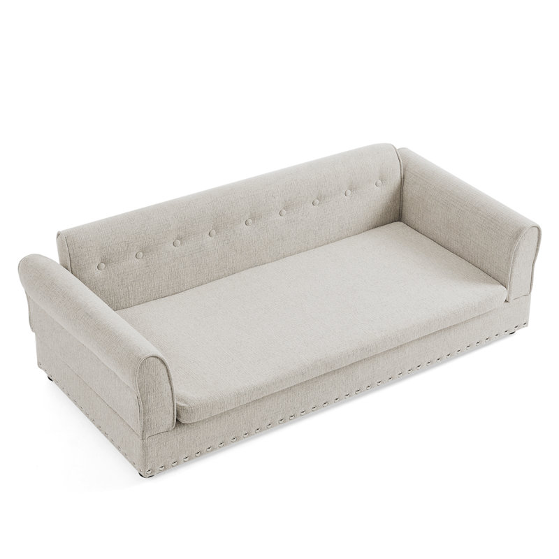 Comfortable oversized rectangular pet bed, Beige