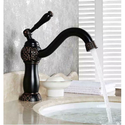 Lavabo de salle de bain ovale 19 "en cuivre assorti à robinet 9" et bonde Daisy