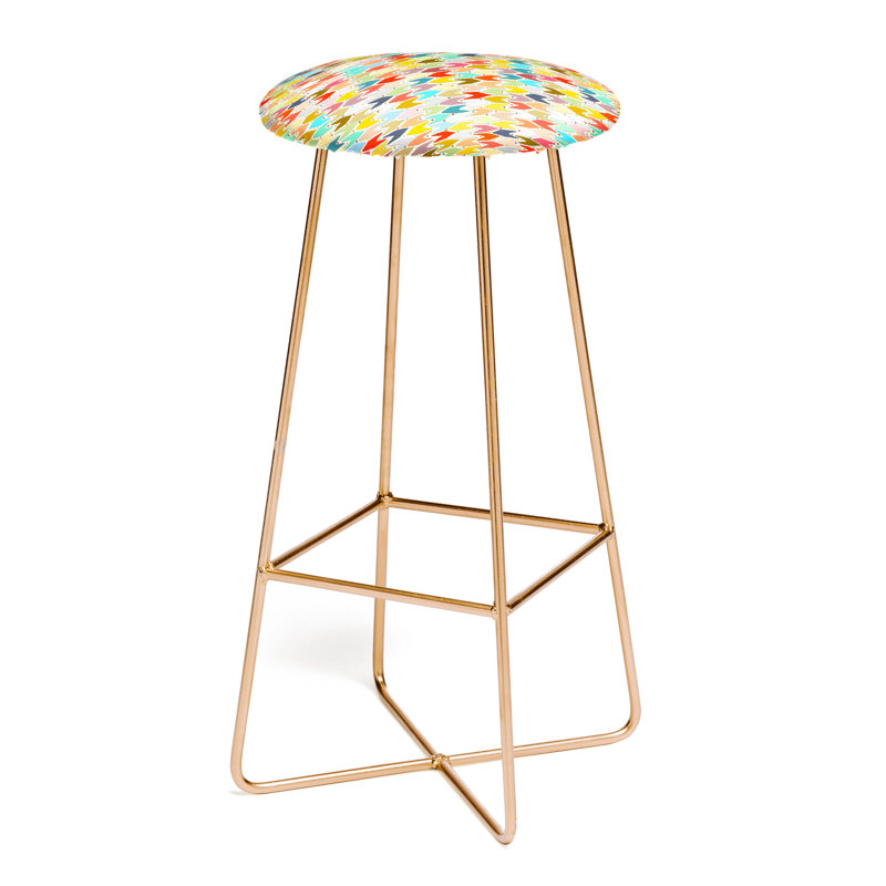 Upholstered Counter Stool with Metal Frame