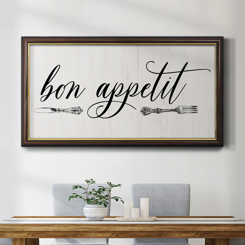 Liham Bon Appetit - Cadre photo unique, art textuel sur toile, H 29 po x l 53 po x P 2,5 po