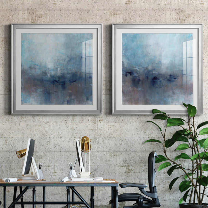 Abstrait cinétique I - Art abstrait moderne, encadré sous verre, lot de 2, décoration murale moderne pour salon, Blanc