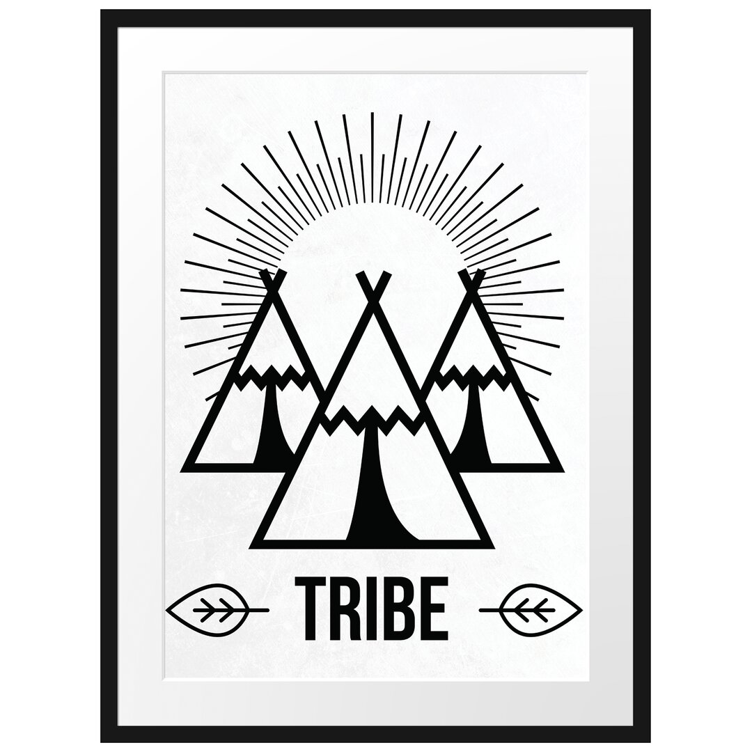 Gerahmtes Poster Tribe White