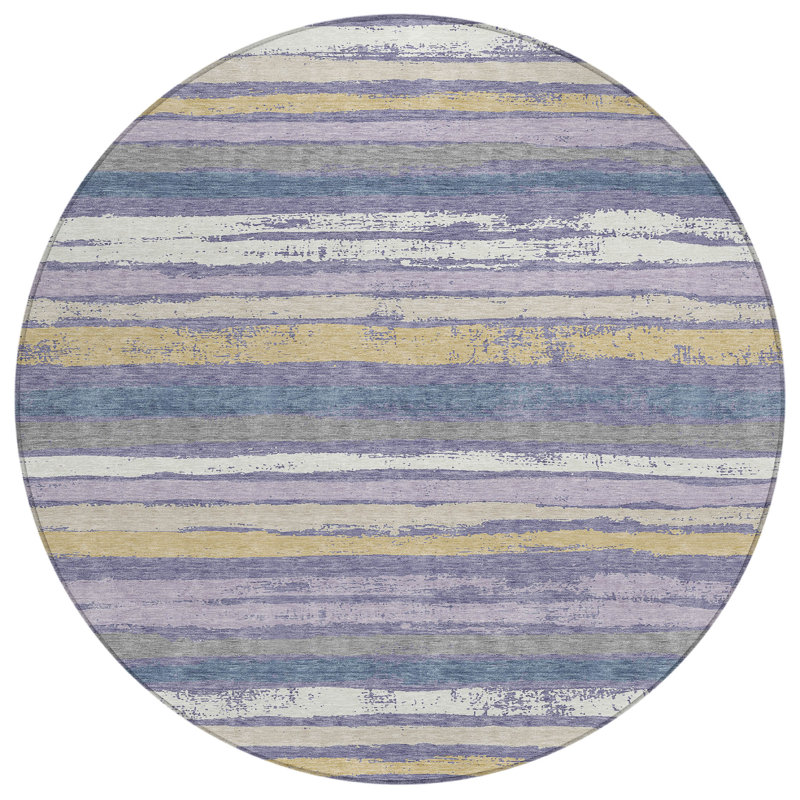 Sylira Purple Washable Indoor-Outdoor Rug - , 8' x 8'